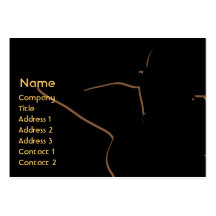 Girl silhouette in brown - Chubby Business Card Template