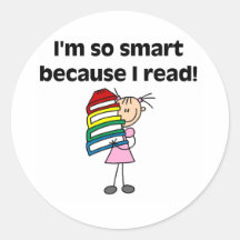 Girl Smart Because I Read Stickers