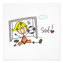 Girl Soccer Goal Keeper T-shirts and Gifts Custom Invitations