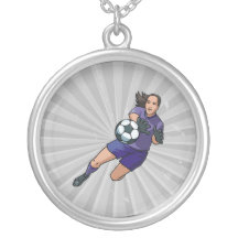 girl soccer goalie graphic personalised necklace
