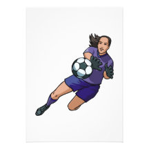 girl soccer goalie graphic personalized invite