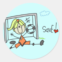 Girl Soccer Goalie Tshirts and Gifts Round Sticker