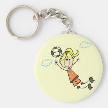 Girl Soccer Jump Tshirts and Gifts Keychain