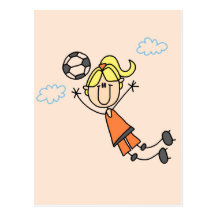 Girl Soccer Jump Tshirts and Gifts Post Card