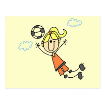 Girl Soccer Jump Tshirts and Gifts Postcards