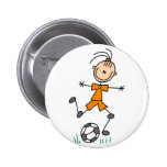 Girl Soccer Player Button