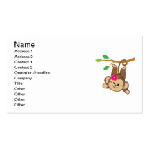 Girl Swinging Monkey Business Card