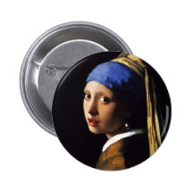 Girl with a Pearl Earring Button