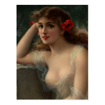 Girl with a Poppy Postcards