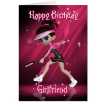 Girlfriend Birthday Card - Tennis