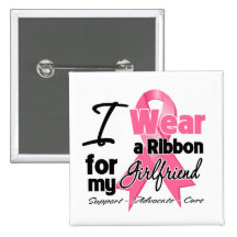 Girlfriend - Breast Cancer Ribbon Pinback Button