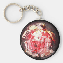 Girls and Roses Digital Collage Keychain
