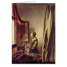 Girls at the open window by Johannes Vermeer Cards