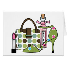 Girls Bags and Shoes One Greeting Cards