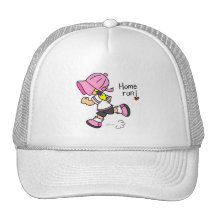 Girls Baseball Home Run Tshirts and Gifts Hat