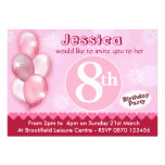 Girls Birthday Invitation Balloons - Any Age