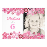 Girls Birthday Pink Party Invitation Photo Card invitations