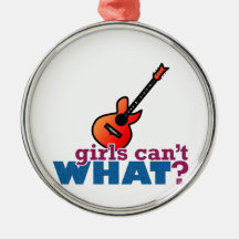 Girls Can't WHAT? Guitar Christmas Tree Ornament