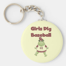 Girls Dig Baseball T shirts and Gifts Keychains