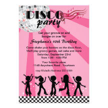 Girls Disco Birthday Personalized Announcement