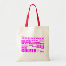 Girls Golfers : Pink Greatest Golfer Tote Bags