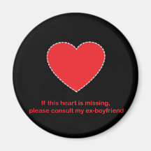 Girls Heart Missing Refrigerator Magnet