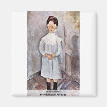 Girls In Blue By Modigliani Amedeo Fridge Magnets