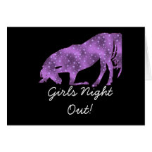 Girls Night Out Horse Silhouette Leopard Card