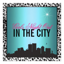 Girls night out in the city personalized invitations