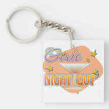 girls night out, last night out bachelorette party key chain