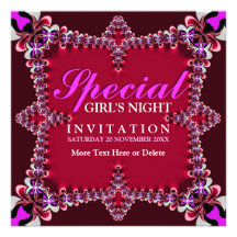 Girls Night Red Hot Pink Party Invitation