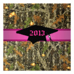 Girl's Pink Camo Graduation In Announcements