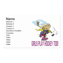 Girls Play Hockey Too Business Cards