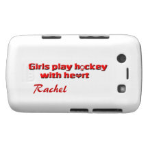 Girls play hockey with heart!-Female Sign+Name Blackberry Bold Case