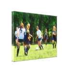 Girls Playing Soccer Gallery Wrapped Canvas