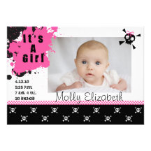 Girl's Punk Rock Birth Announcement