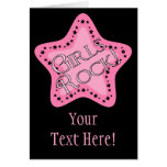 Girls Rock Pink Star Cards