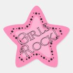 Girls Rock Pink Star Star Sticker