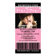 Girls Rock Star Photo Birthday Custom Photo Card