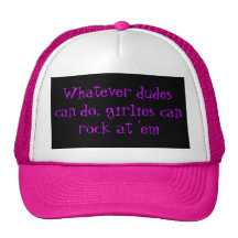 girls rock trucker hat