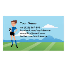 Girl's Soccer Player Personalised Business Card