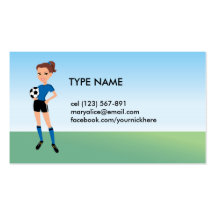 Girl's Soccer Player Personalised Business Card Template