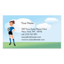 Girl's Soccer Player Personalised Business Card