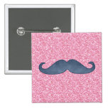 GIRLY BLUE MUSTACHE PINK GLITTER PHOTO