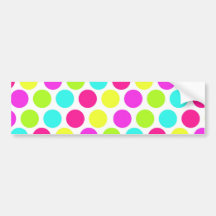 Girly Colourful Polka Dots Pattern for Girls Bumper Sticker