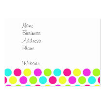 Girly Colourful Polka Dots Pattern for Girls Business Card