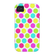 Girly Colourful Polka Dots Pattern for Girls Vibe iPhone 4 Case