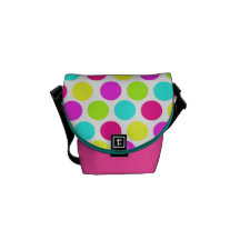 Girly Colourful Polka Dots Pattern for Girls Courier Bag