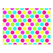 Girly Colourful Polka Dots Pattern for Girls Postcards