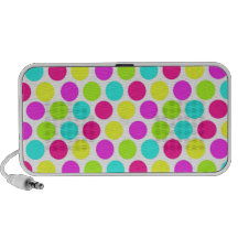 Girly Colourful Polka Dots Pattern for Girls Laptop Speaker